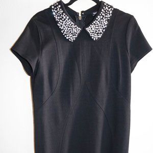 The Black Collar Neckline Dress with Jewels